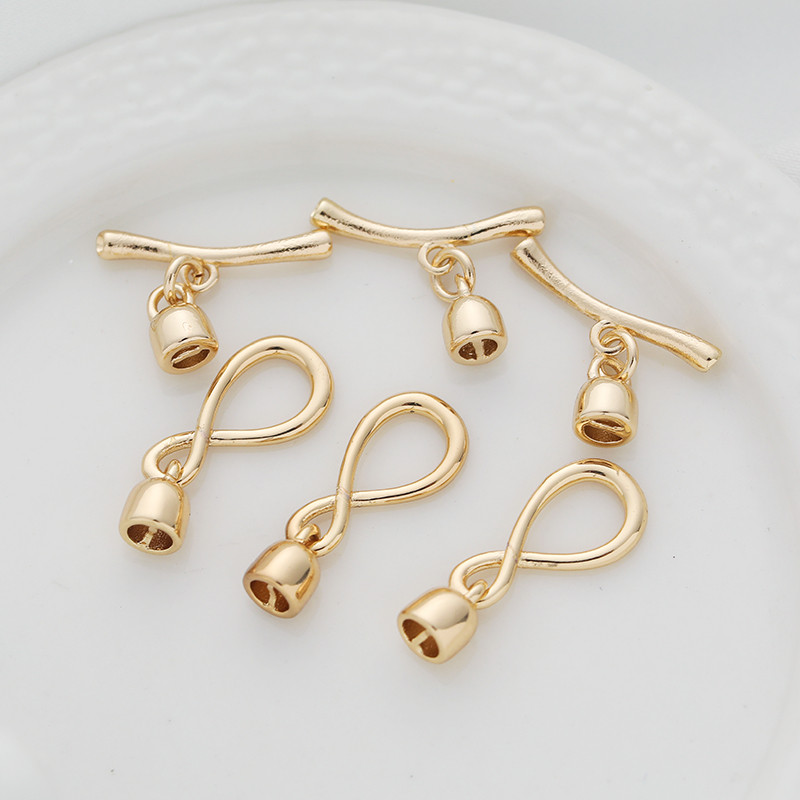 14K Gold Clad สี Retention 8-Character OT การเชื่อมต่อหัวเข็มขัด IQ สร้อยคอสร้อยข้อมือหัวเข็มขัด Pea