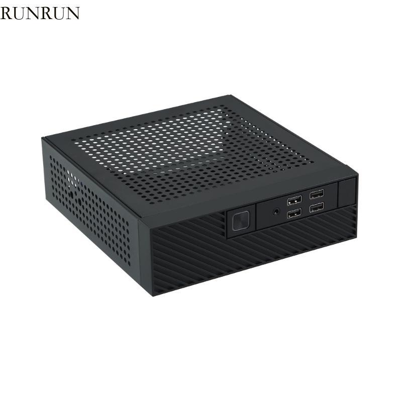 RUN M10 Mini ITX HTPC คอมพิวเตอร์เดสก์ท็อปแชสซี HTPC กรอบกระจายความร้อน MINI HTPC สําหรับ Home Video