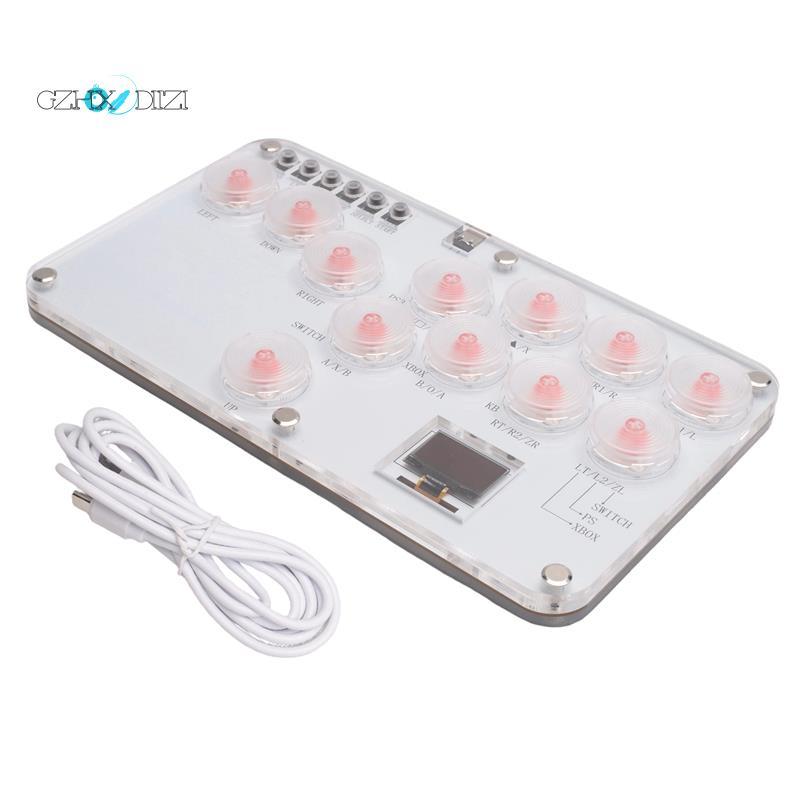 GzhxdiiziHitBox Fighting Stick Controller สีสัน RGB Light Fighting เกมคีย์บอร์ดสําหรับ PC Switch