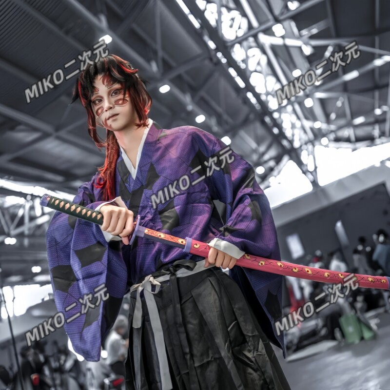 Black Death Mou cos เสื้อผ้า Demon Slayer หนึ่งในลมอะนิเมะคอสเพลย์เครื่องแต่งกายชายวิกผมอุปกรณ์เสริม