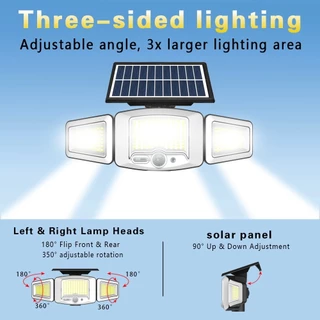 LUMI 💡ไฟโซล่า 3 หัว 10000W แม่เหล็กดูดติดตั้งง่าย ไม่เจาะรู กันน้ำIP69 ส่องไกล 200 เมตร ใช้สวนประตูบ้าน