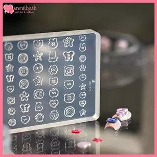 RENBG 1 PC Mini 3D ซิลิโคนเล็บแม่พิมพ์หลายปุ่มรูปร่างปลอดสารพิษปลอดภัยเล็บเครื่องมือสําหรับ DIY เล็บ Charm เรซิ่นหัตถกรรมใช้ในบ้าน TH