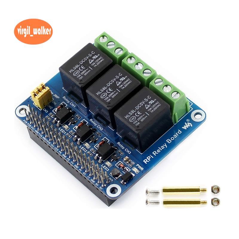 5V 3-Channel รีเลย์โมดูลบอร์ดขยาย Breakout Shield HAT Kit สําหรับ RPI Zero 2 W WH 2W 3