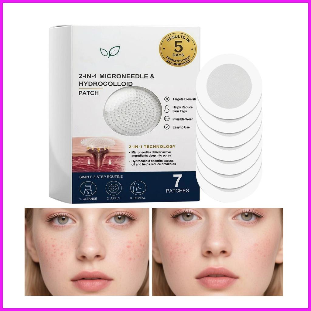 Microneedle Face Blemish Patch 7 ชิ้น Breathable Microneedle Moisturizing สติกเกอร์ Face Patch สําหร