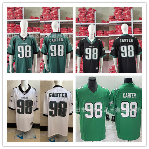 ส่งเร็ว!!2025NFL Philadelphia Eagles Philadelphia Eagles 98-Carter Rugby Jersey Men