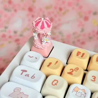น่ารักม้าหมุน DIY ปุ่มกดทําด้วยมือส่วนบุคคล Esc ปุ่มกดสําหรับคีย์บอร์ด Cherry MX switch