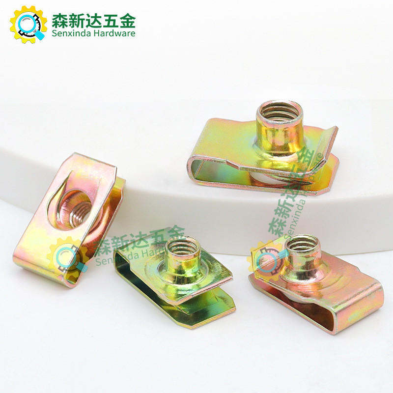 Q312 B-Type แผ่นฤดูใบไม้ผลิ Nut 65 เหล็กแมงกานีสสี-Plated สังกะสี Cassette Reed ยืดไม้อัด Nut คลิปรถ