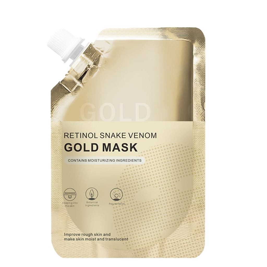 Retinol & Snake Venom Gold Peel-Off Mask, Hydrating & Firming Facial, Anti-Aging Face Mask, Moisturi