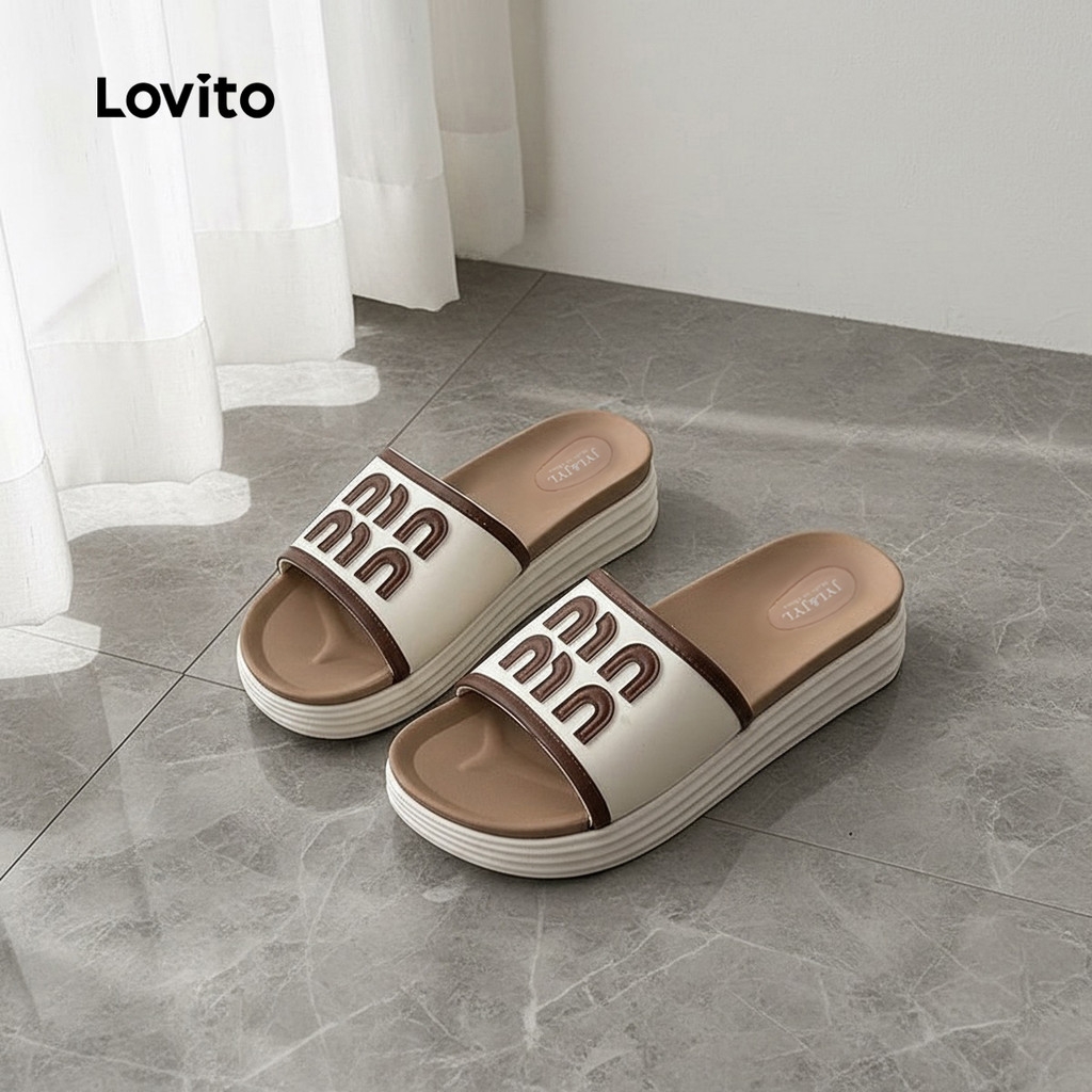 Lovito صندل مسطّح بنعل مرتفع — أبيض — صورة 2