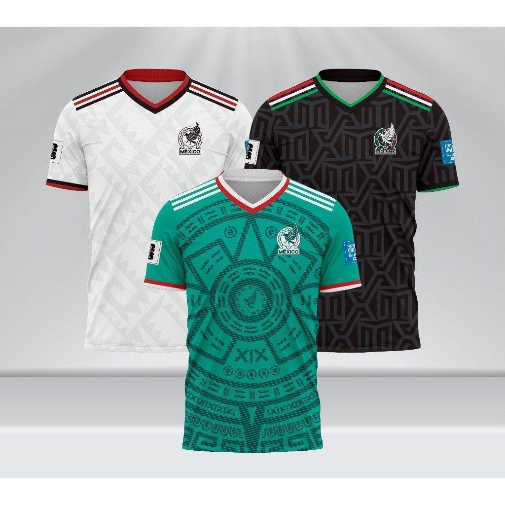 เสื้อทีมชาติเม็กซิโกเหย้าและเยือน2026ฟุตบอลโลกพิมพ์เต็มชุดกีฬาผ้าแห้งเร็วโพลีเอสเตอร์3งแห้งเร็วระบายอากาศ