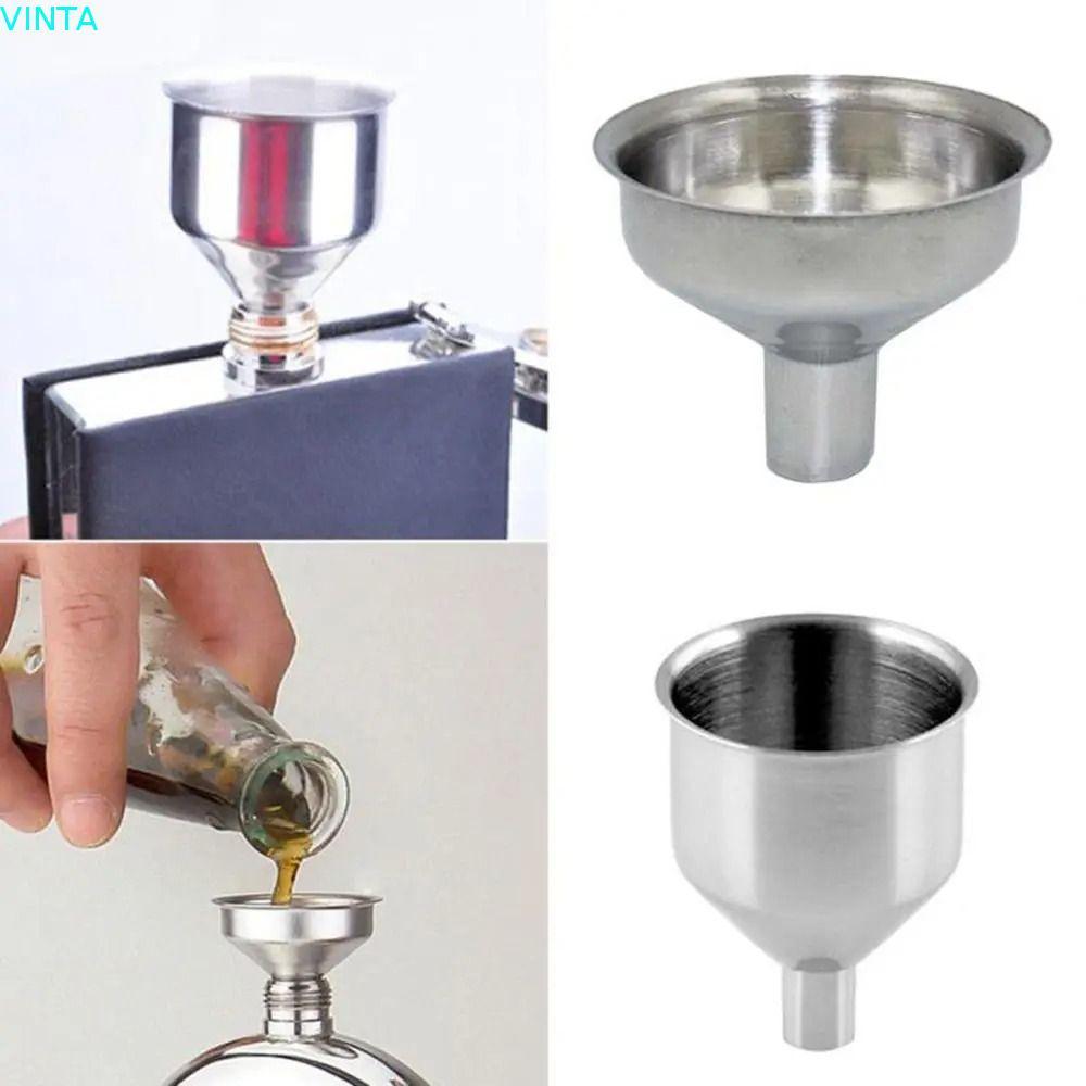 VINTA ช่องทางสแตนเลส, S/M/L กรวยรูปร่างทรงกรวย, อาหารเกรดมืออาชีพ Anti-Drip ปากขนาดเล็ก Mini Kitchen Liquid Dump เครื่องมือทําอาหารน้ํามัน