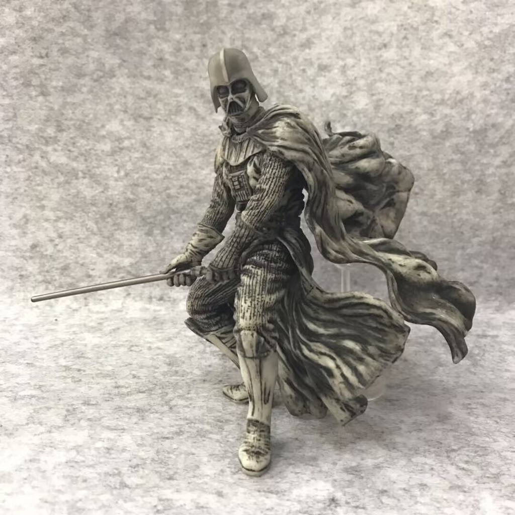 2026 สไตล์ใหม่ Star Wars 7 ชุดยืนสีดํา Samurai Darth Vader สีดํา Samurai ตุ๊กตาตกแต่งรูปกล่อง2026071