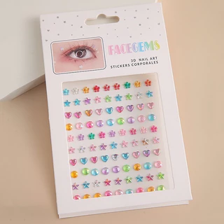 (พร้อมส่งในไทย) สติกเกอร์เพชรเทียม พลอยเทียม กลิตเตอร์ ไข่มุก 3D สําหรับตกแต่งเล็บ แต่งหน้า DIY