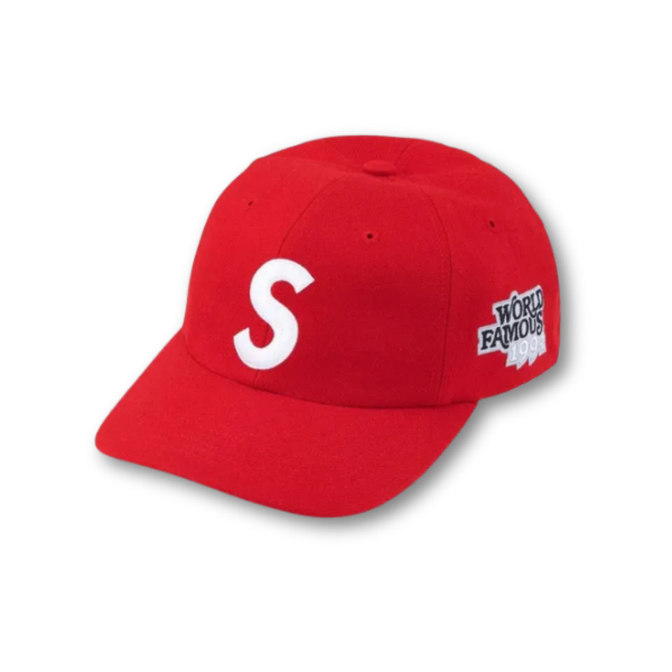 โลโก้ S อันโด่งดัง Supreme World 6-Panel Red