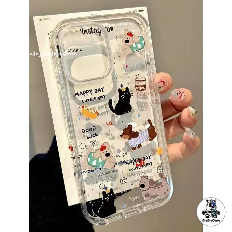 การ์ตูนแมวและสุนัข เคสออปโป้ For OPPO A38 A57 A77S A15S A17K A7 A16S A54 A5 A9 A53 A33 A32 A58 A76 เคส กันกระแทก Case