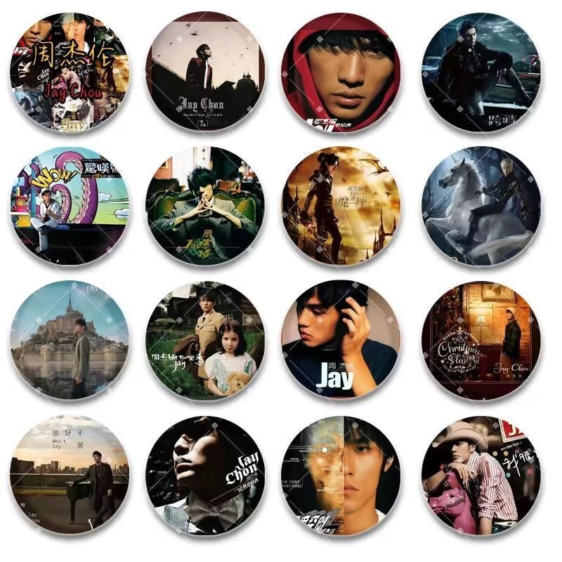 Jay Jay Jay Chou Zhang บันทึกปกตราบาร์ มม. เข็มกลัดบาร์ Star Chou#Jay周杰伦张唱片封面徽章吧唧mm胸针吧唧明星周7/167/17