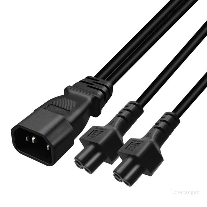 Loner IEC C14 ชายปลั๊กสายไฟ 3Pin Connector IEC320-C14 ถึง IEC320-C5 + C5 อะแดปเตอร์แปลงสายเคเบิลสายไ