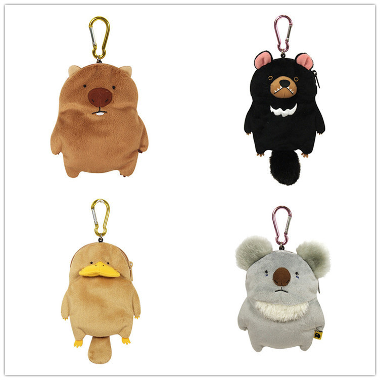Wombat ครอบครัว Platypus กระเป๋า Badger Wombat Wombat ตุ๊กตา Plush Retractable การ์ดกระเป๋าเหรียญกระ