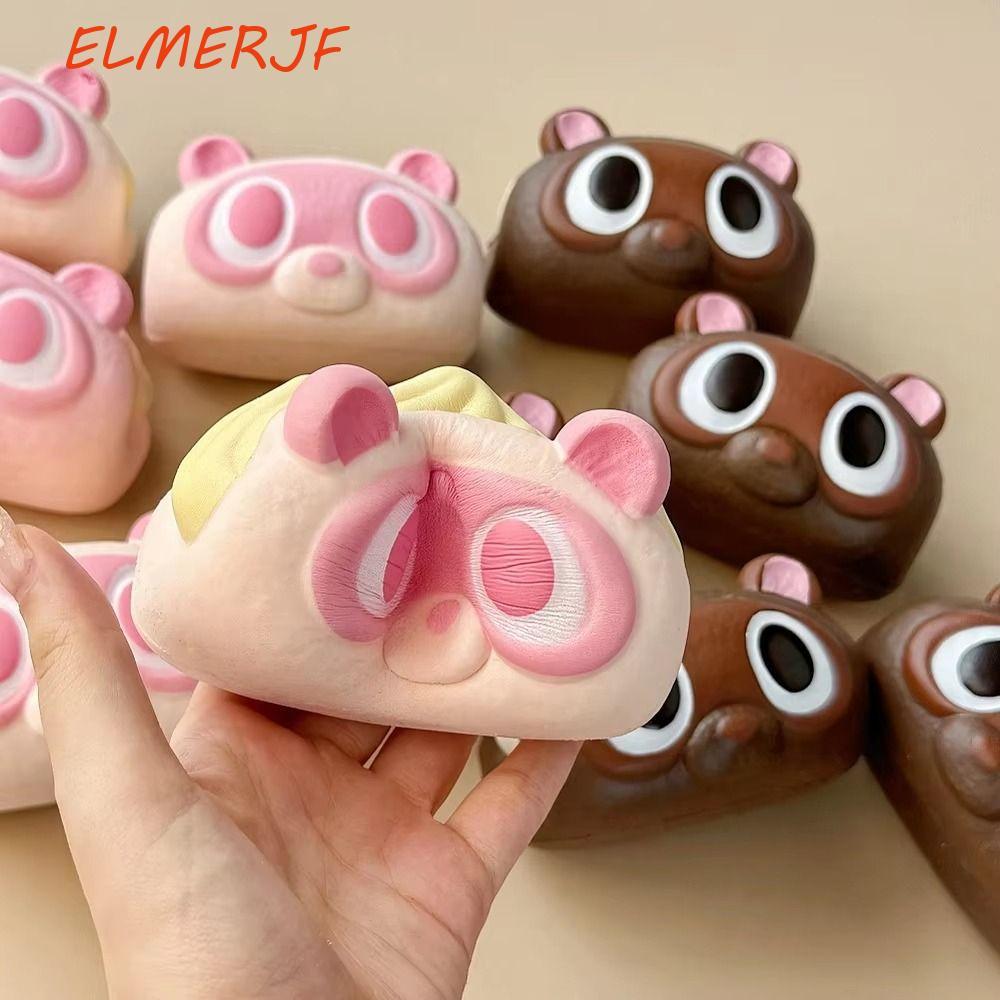 ELMRJF Raccoon Squishy ของเล่น, โฟมดูดนิ้วจําลองแรคคูนขนมปังบีบ, Creative Slow Rising Soft Texture Pinch Sensory Fidget ของเล่นผู้ใหญ่