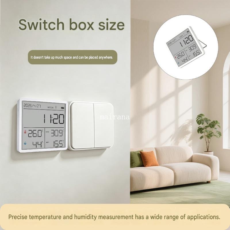 MAI แผงแม่เหล็กดิจิตอล Climate จอแสดงผล Wall Mount 86 ขนาดหน้าจออุณหภูมิ Moisture นาฬิกาสําหรับ Livi