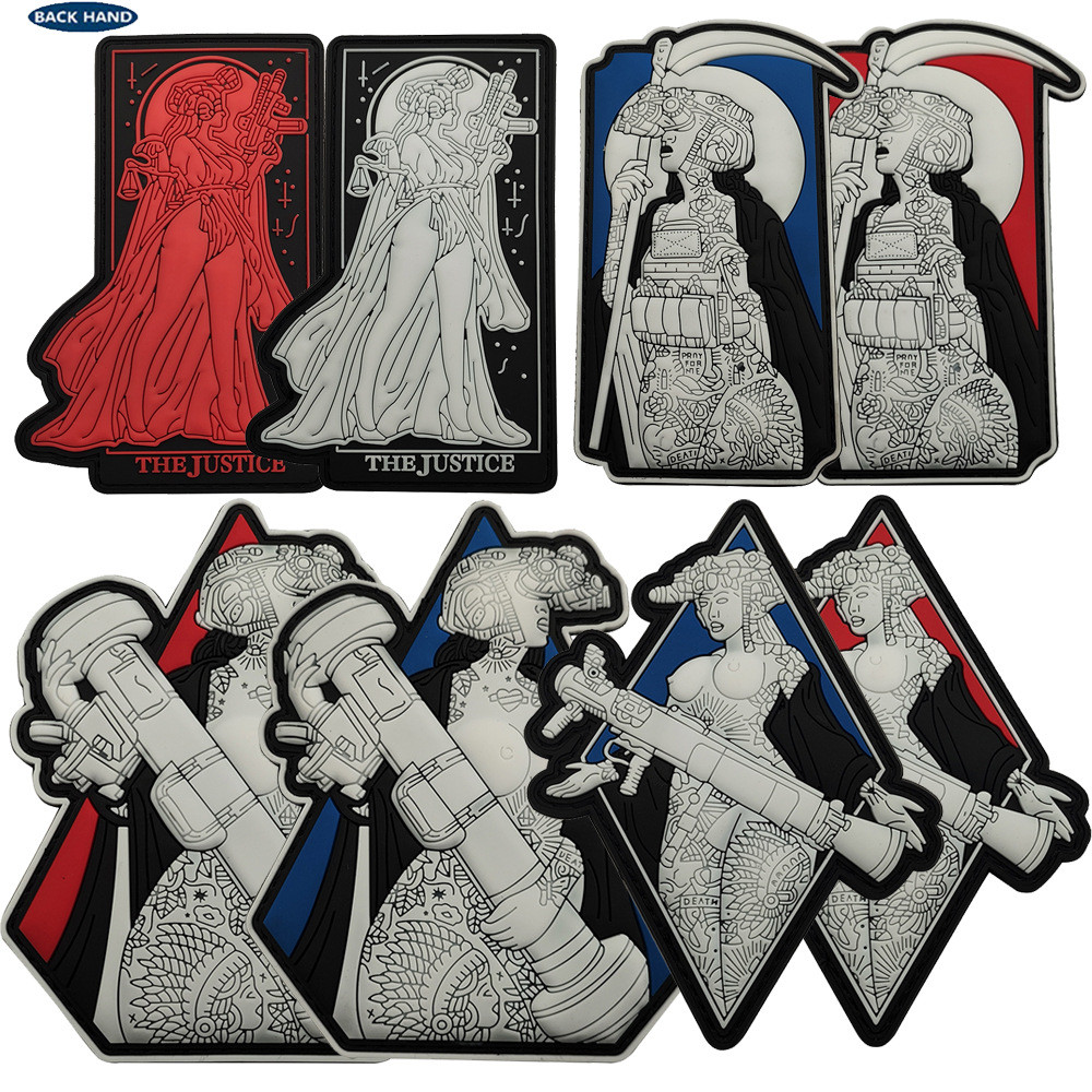 Javelin Queen Armband Luminous Justice Goddess Soft Rubber Patch ไหล่ป้ายกระเป๋าเป้สะพายหลัง,สติกเกอร์บนเสื้อผ้าอุปกรณ์เย็บผ้าหัวเข็มขัดตะขอทหารหญิง Night Vision Devic