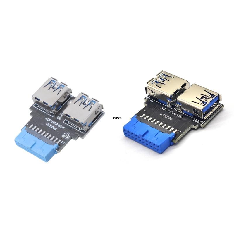 CUY อะแดปเตอร์ USB HUB Header 19Pin to USB Connector 2 พอร์ต USB3 0 บอร์ดแปลง PC