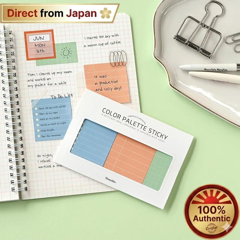 Monolike Color Palette Sticky Notes Collection - Set of 4p, 30 Sheets per Design