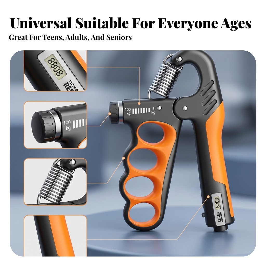 Digital Hand Grip Exerciser อุปกรณ์ออกกําลังกายอาคารกล้ามเนื้อปรับความต้านทาน Hand Gripper Counter