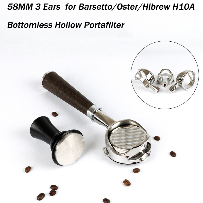 58 มม.3ears Bottomless Hollow Portafilter สําหรับ Barsetto/Oster/Hibrew H10A Espresso กาแฟอุปกรณ์เสร