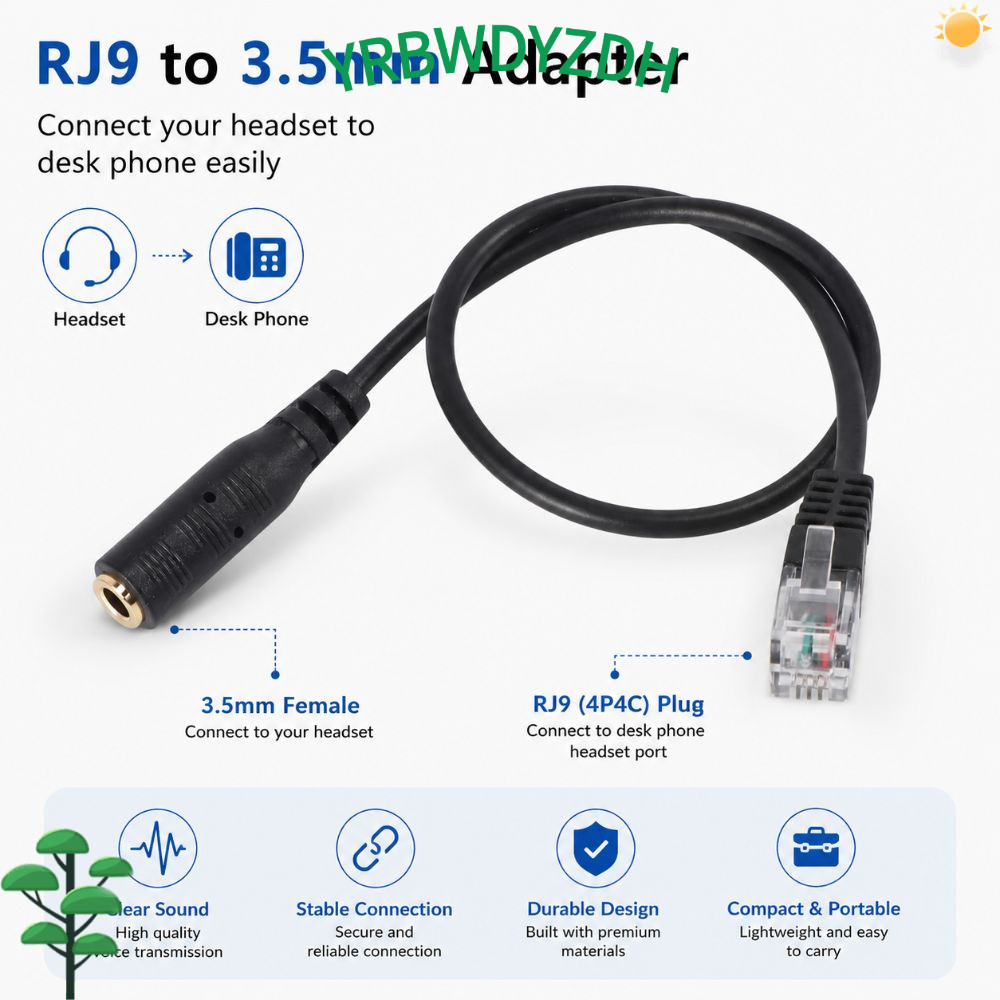 CRBWDK RJ9 สายเคเบิลอะแดปเตอร์, อะไหล่ 3.5 มม.ถึง RJ9 RJ9 Connector, Professional เปลี่ยน Universal 