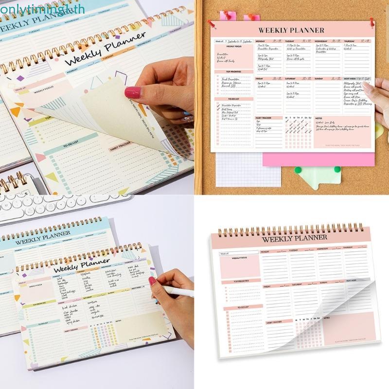 Onlytiming Weekly Planner Notebook 9 76x7 28 นิ้วสําหรับ Weekly Plan Schedule-binding Weekly Journal