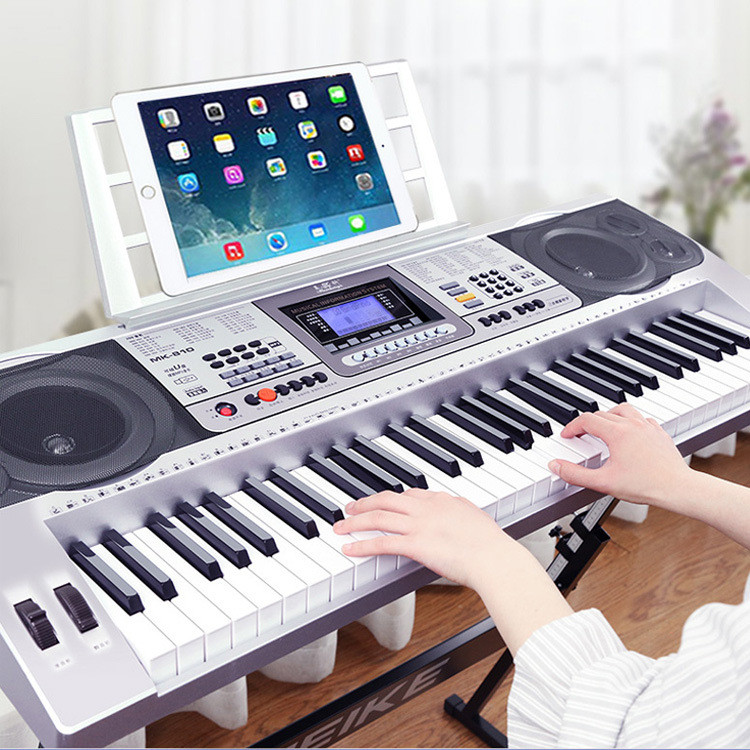 MEIK MEIKE MK8 คีย์บอร์ดอิเล็กทรอนิกส์ 61 คีย์ เปียโนเลียนแบบ คีย์บอร์ดเริ่มต้น ดิสก์ U MP3 เล่นจอแส