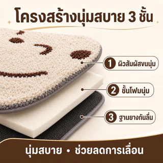 พรมเช็ดเท้าขนนุ่ม ซับน้ำ แห้งไว กันลื่น ซักเครื่องได้ ลายสัตว์น่ารัก สำหรับห้องน้ำ หน้าประตู ขนาด 40x60/50x80 ซม.