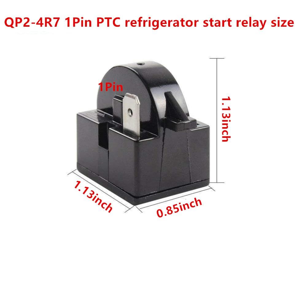 QP2-4R7 1Pin 4.7 Ohm ตู้เย็นสตาร์ทรีเลย์และตัวป้องกัน 1/2HP | เข้ากันได้กับตู้เย็นขนาดเล็กที่สุดตู้เ