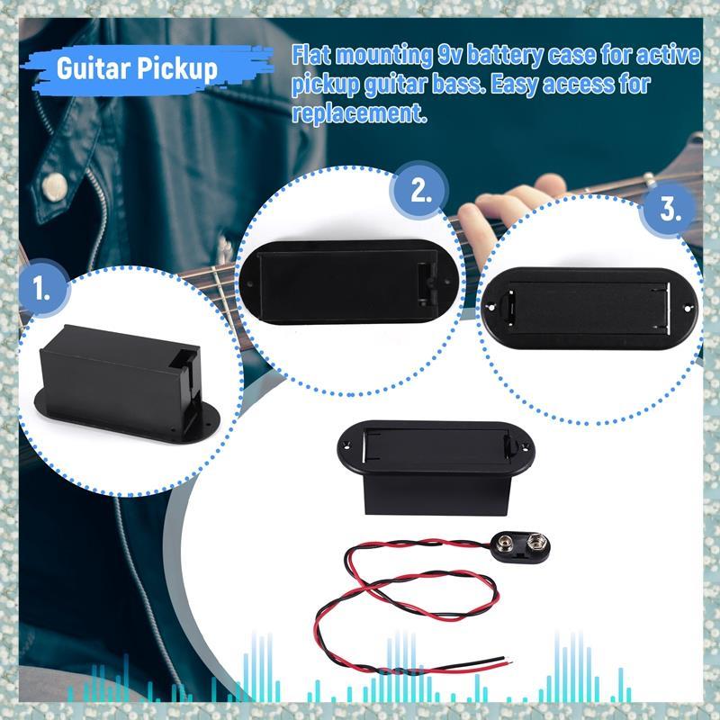 [h5bl3j6wj.ph] 9V Battery Holder Case for Active Guitar Pickup