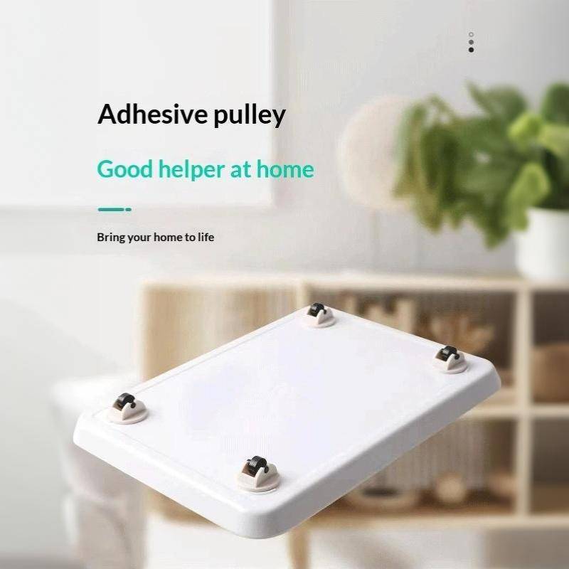 BDGF 8 ชิ้น Self-Adhesive ลูกล้อไม่มีเจาะหมุนล้อพลาสติกสําหรับเฟอร์นิเจอร์กล่องเก็บลิ้นชักใช้ในบ้าน TH
