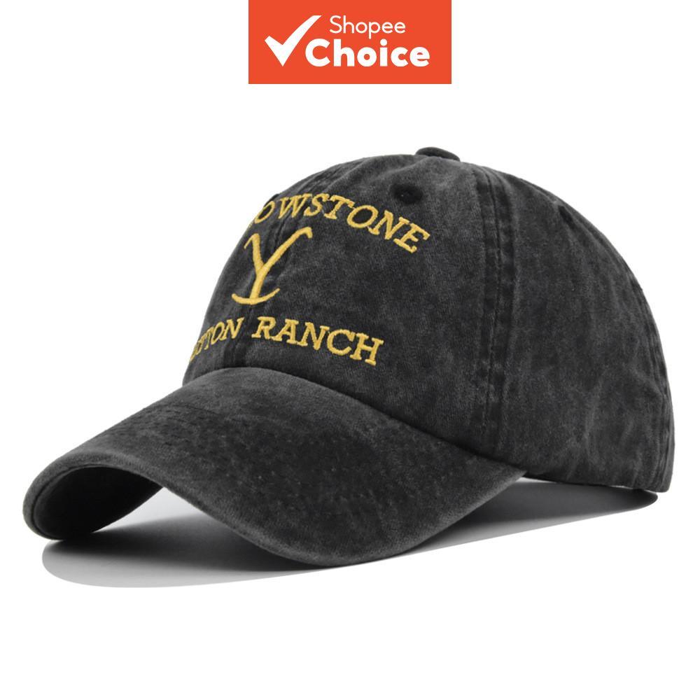Yellowstone Dutton Ranch Cross หางม้าเย็บปักถักร้อย Distressed ครีมกันแดดหมวกเบสบอลกลางแจ้งสี S