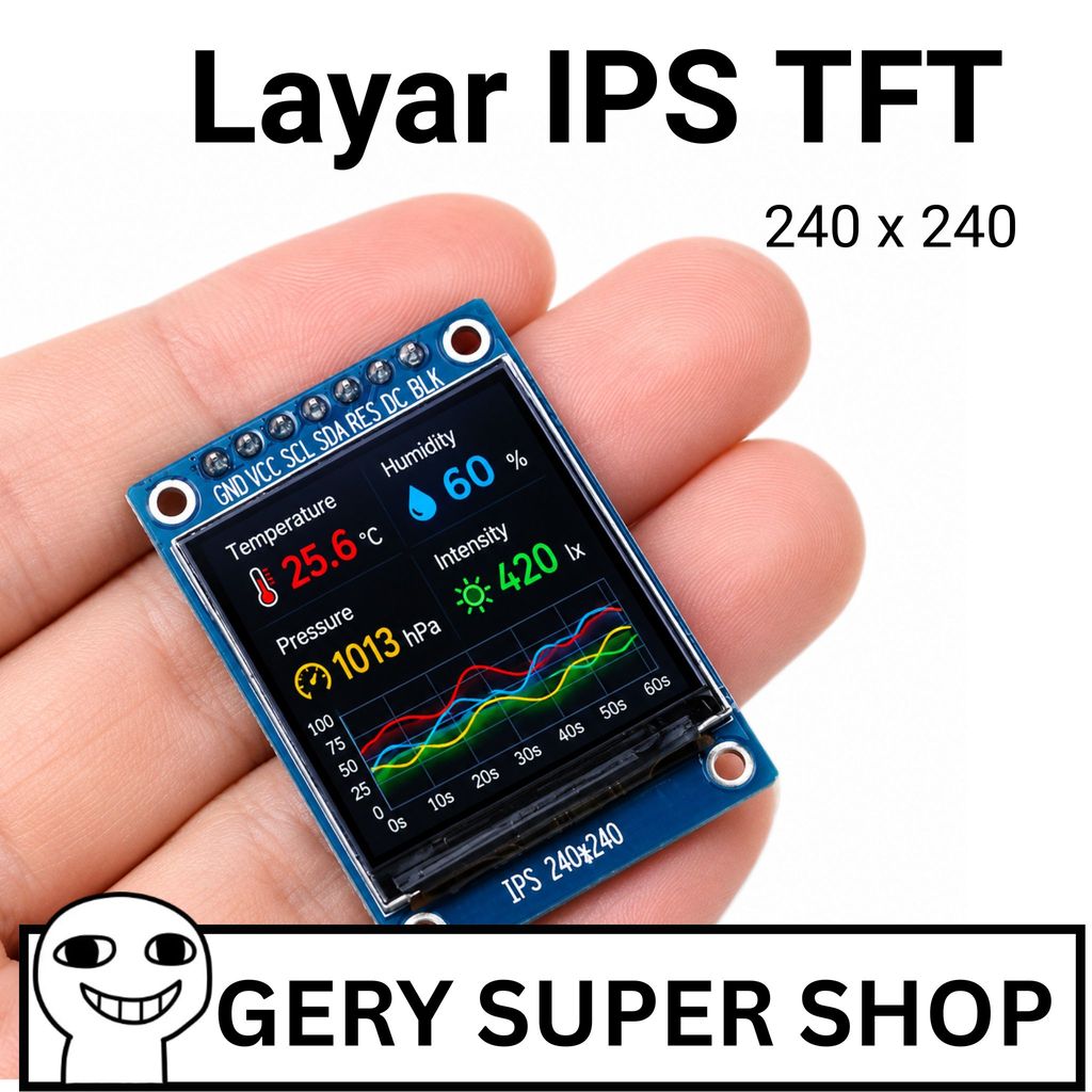 TFT LCD 1.3" IPS ST7789 / ST7786 240x240 พิกเซล Full Color Arduino 3.3V