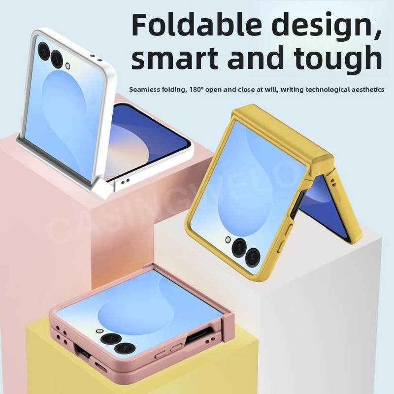 SAMSUNG สําหรับSamsung Galaxy Z Flip 8 5G 2026 Z Flip 8 7 FE 6 5 4 3 Flip8 Flip7 Flip6 Flip5 Flip4 5Gเคสโทรศัพท์CandyสีSlimผิวรู้สึกกันกระแทกป้องกันกรณีปกหลัง