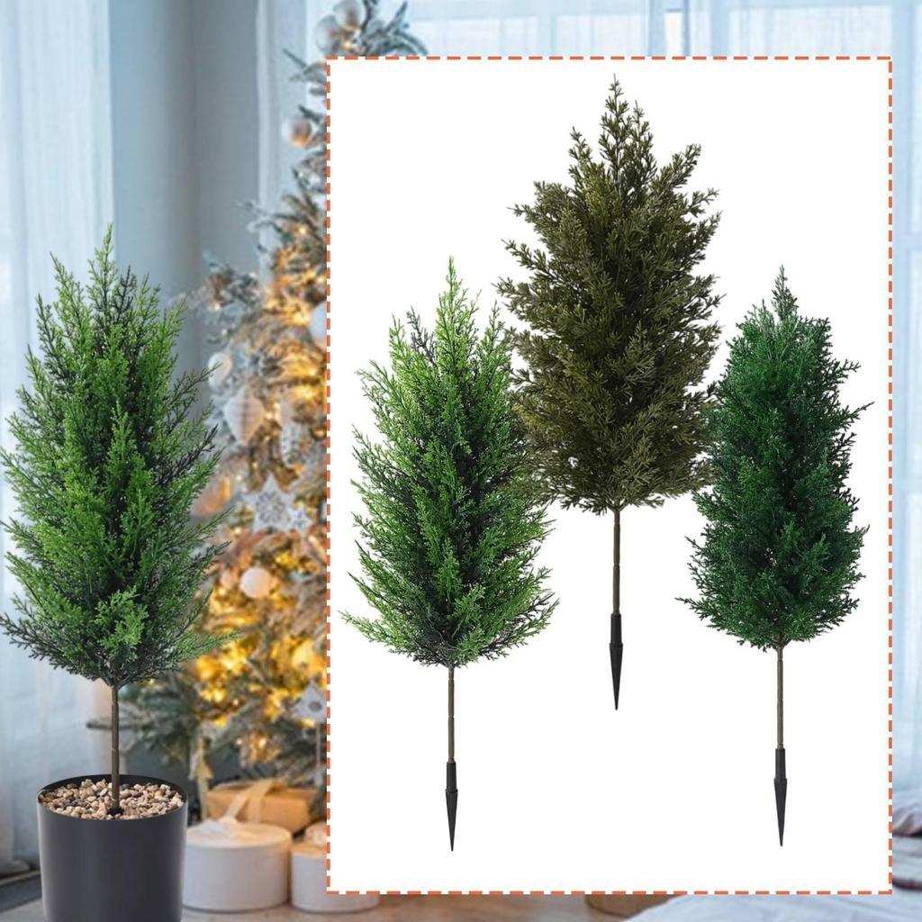 [zcins] ประดิษฐ์ Topiary Tree Garden Stake ที่สมจริงประดิษฐ์ Cypress ไม้พุ่มสําหรับ Patio Porch ในร่