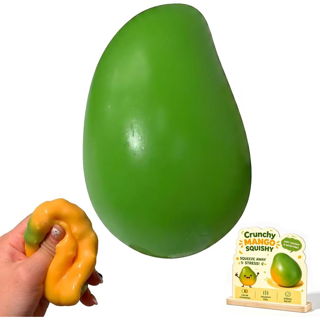Crunchy Mango Squishy ASMR ลูกปัดที่เต็มไปด้วยอาหารที่สมจริงความเครียด Ball บีบ Moldable Slushy Asmr