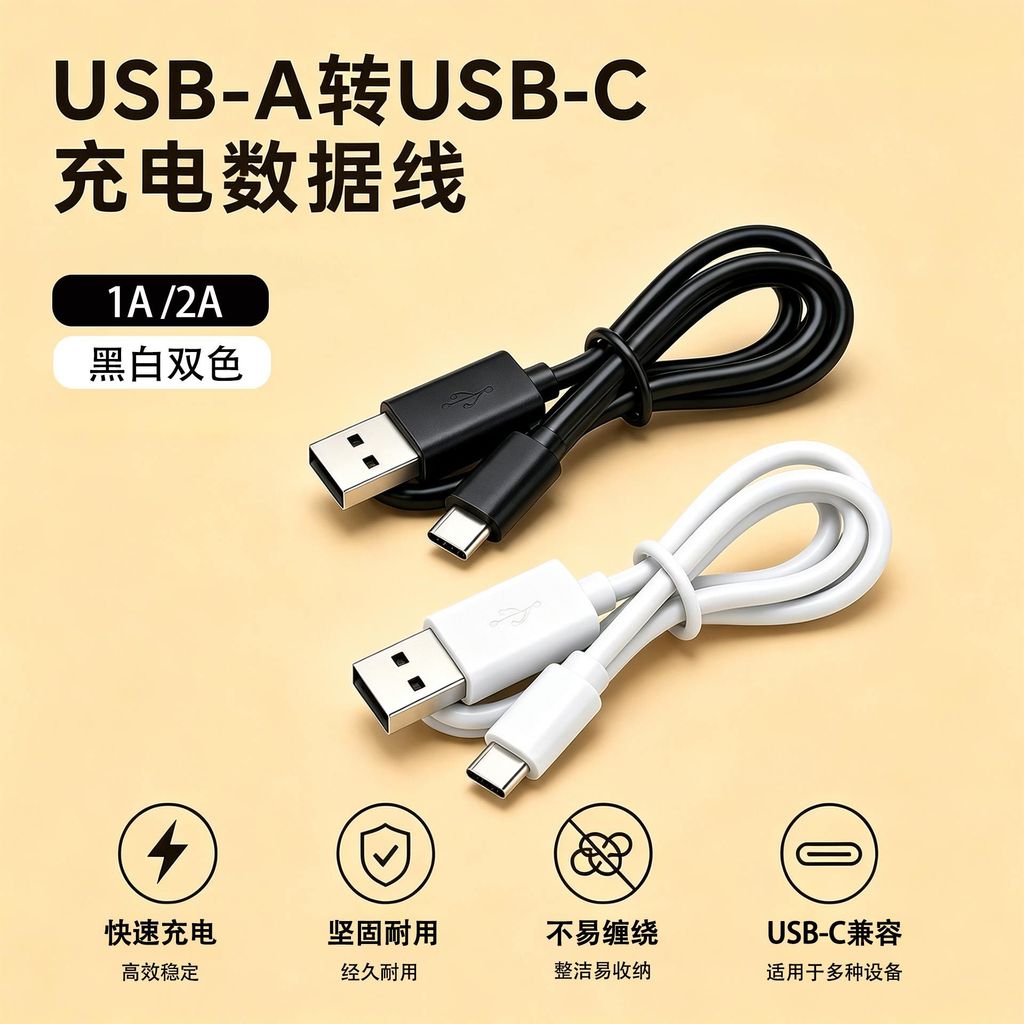 2A Type-C Data Cable สายชาร์จ USB 1A สายไฟ 0.3 M 0.5 M 1 M 1.5 M 2 M Fast สายชาร์จ KUWJ