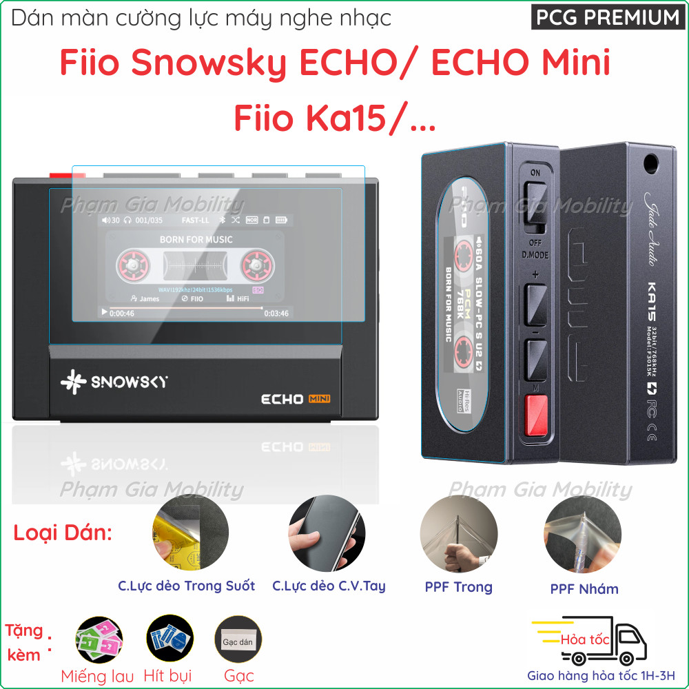 ฟิล์มนิรภัยสําหรับ FIIO Snowsky Echo Nano/ Echo Mini/ KA15 เครื่องเล่นเพลง ชนิดนาโนยืดหยุ่น PFP ป้อง