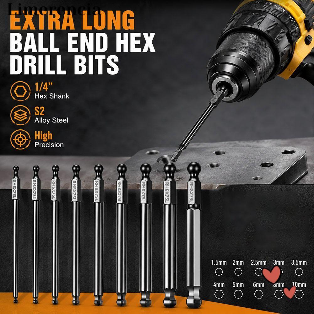 IFFINE Ball End Hex Bit, เหล็กลด Shank Hex ไขควง Bit, Ball End ทนต่อการสึกหรอ Single End Magnetic Dr