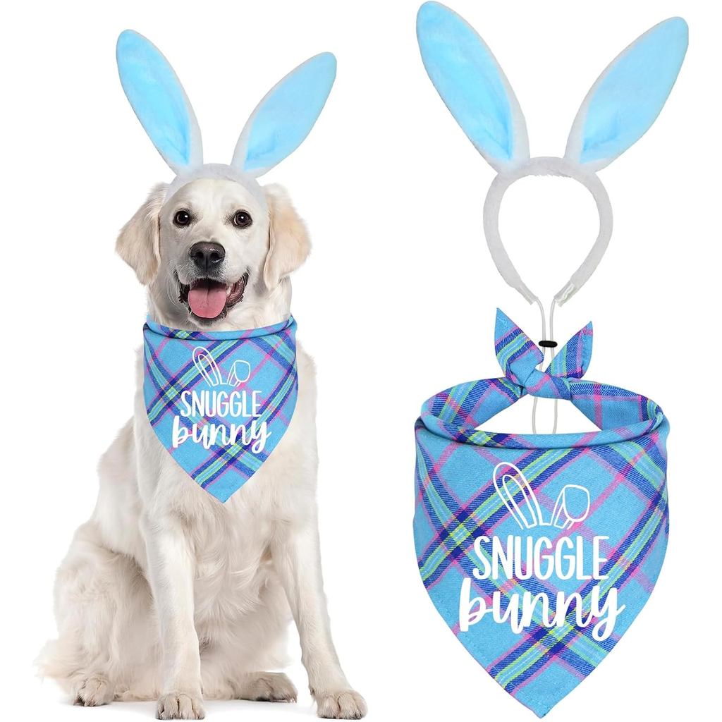 Easter Dog Bandana Bunny เครื่องแต่งกาย, Easter Bunny Dog Headband Dog Easter Bandanas for Small Med