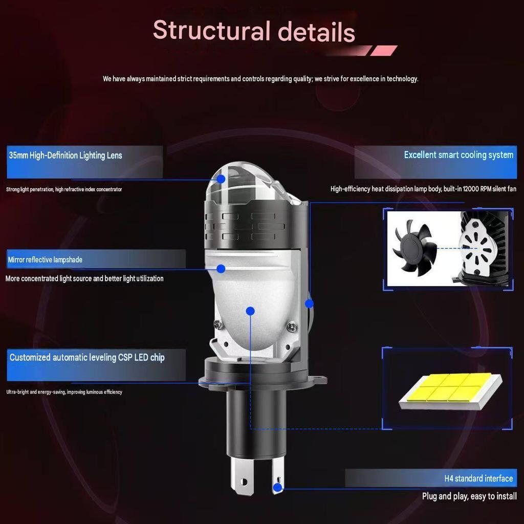 ไฟหน้า LED Matrix กําลังสูงแบบเสียบตรงสปอตไลท์โคมไฟยานยนต์ที่ใช้พลังงานจากแบตเตอรี่