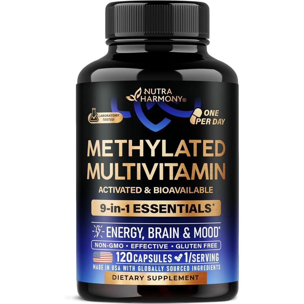 Methylated Multi 9in1 พร้อม TMG 5MTHF & B12 120 Caps | MTHFR for Men & Women BComplex Antioxidants C