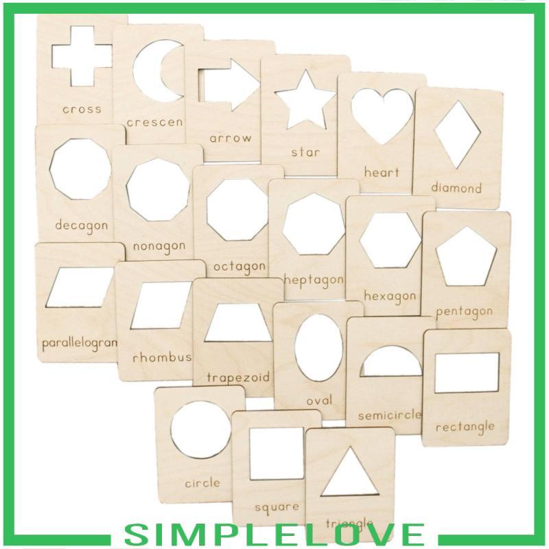 [เรียบง่าย] ชุดแม่แบบรูปทรงไม้ Tracing Helper Shape Template Set บล็อกเรขาคณิตประสานมือสําหรับเด็ก