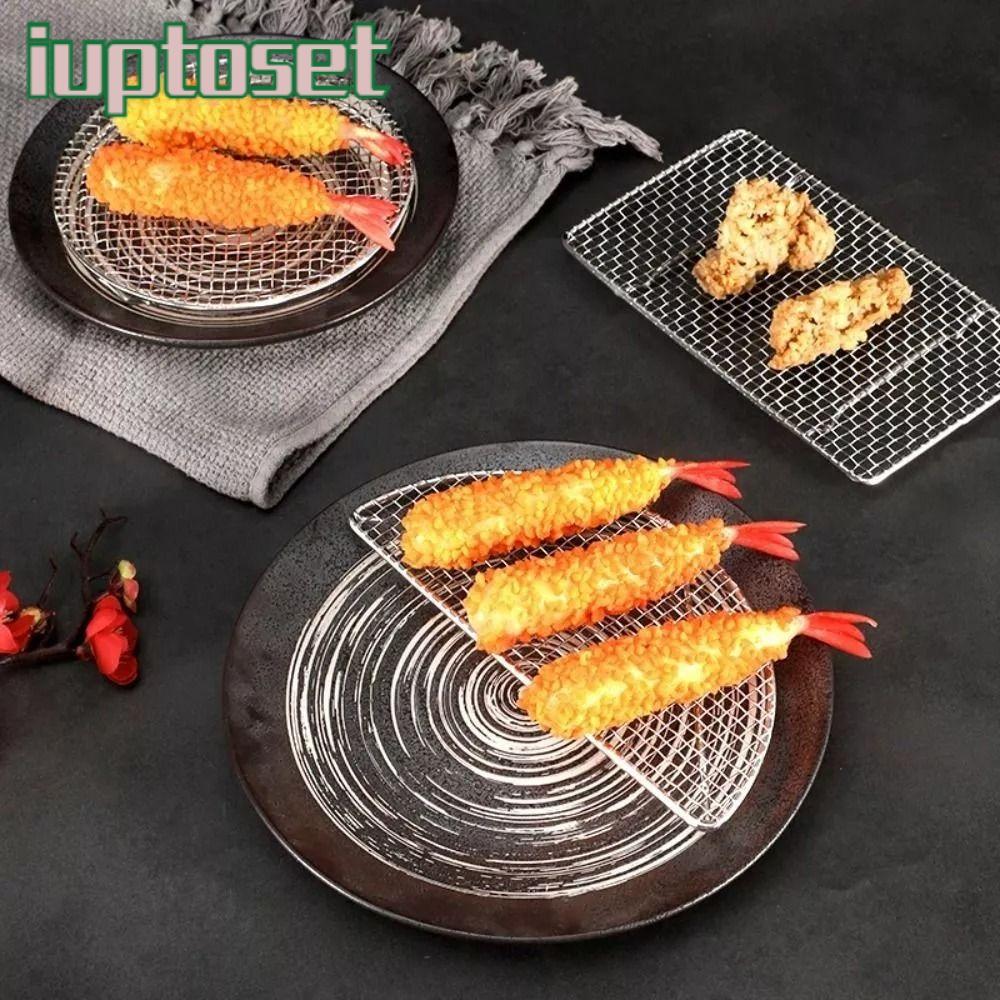 IUPTOSET Tempura ทอด, อบแห้งแบบพกพาที่ทนทาน, บาร์บีคิวสแตนเลสกึ่งวงกลมสไตล์ญี่ปุ่น