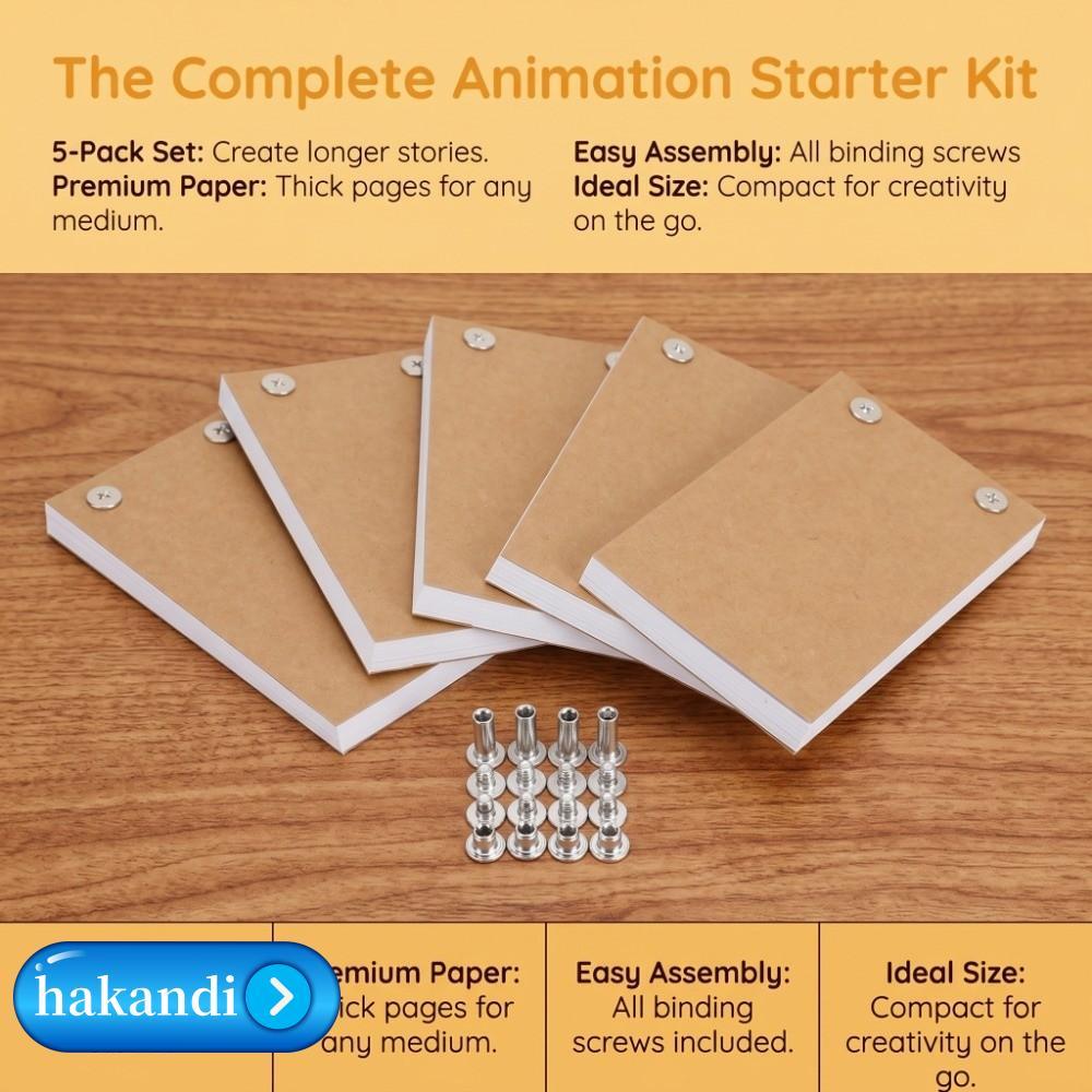 CANICE 5PCS DIY Animation Kit,ไฟ LED Compatible Holed Animation Paper Flip Book Kit,Binding Screws แ